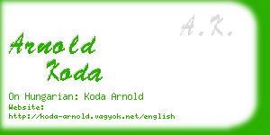 arnold koda business card